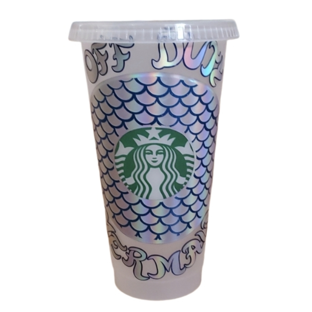 Starbucks Reusable Cold Cup Custom Made with Mermaid 24oz‎